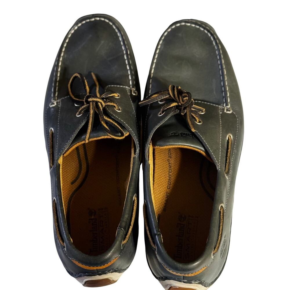 Timberland Mens 11.5M‎ Leather Boat Shoes Smart Comfort Casual Gray